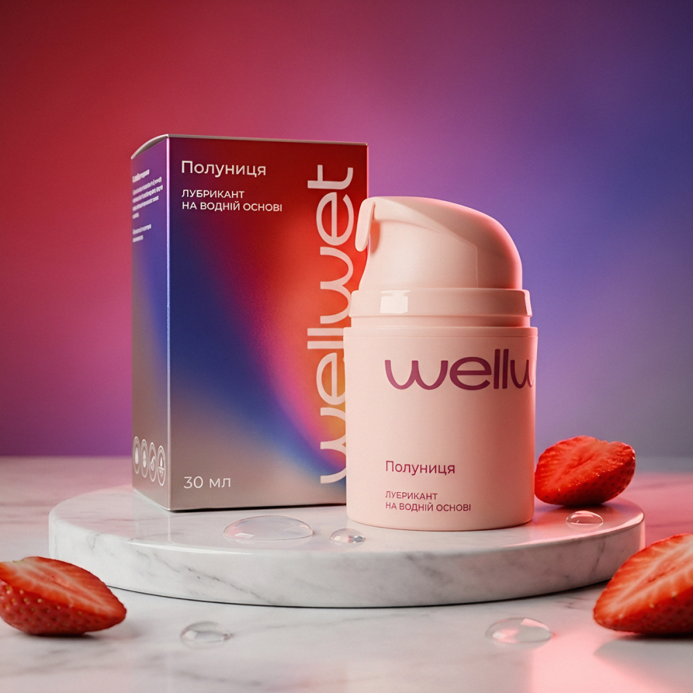 Оральний лубрикант зі смаком Strawberry WellWet 30 мл Київ - фото 4
