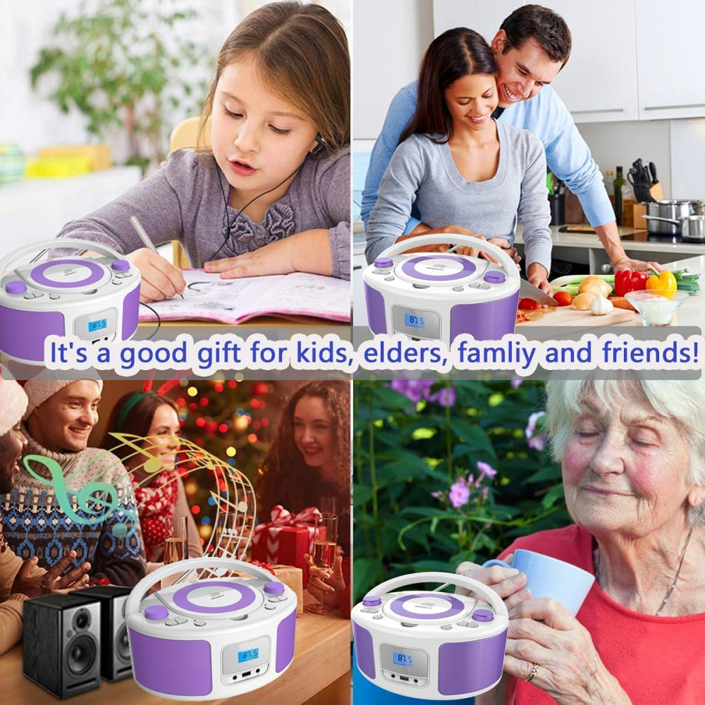 Портативный CD-проигрыватель Boombox WTB-791 с Bluetooth, пультом дистанционного управления, FM-радио, USB, воспроизведением MP3 Днепр - изображение 6