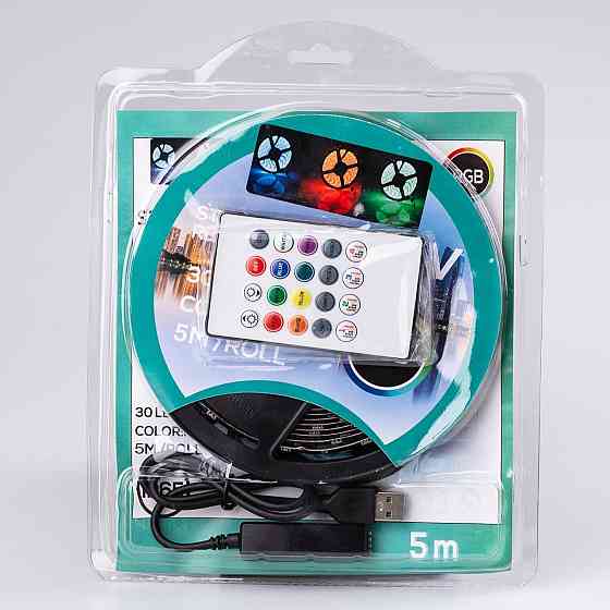 Світлодіодна стрічка з пультом GarlandoPro 5м RGB для кімнати Київ