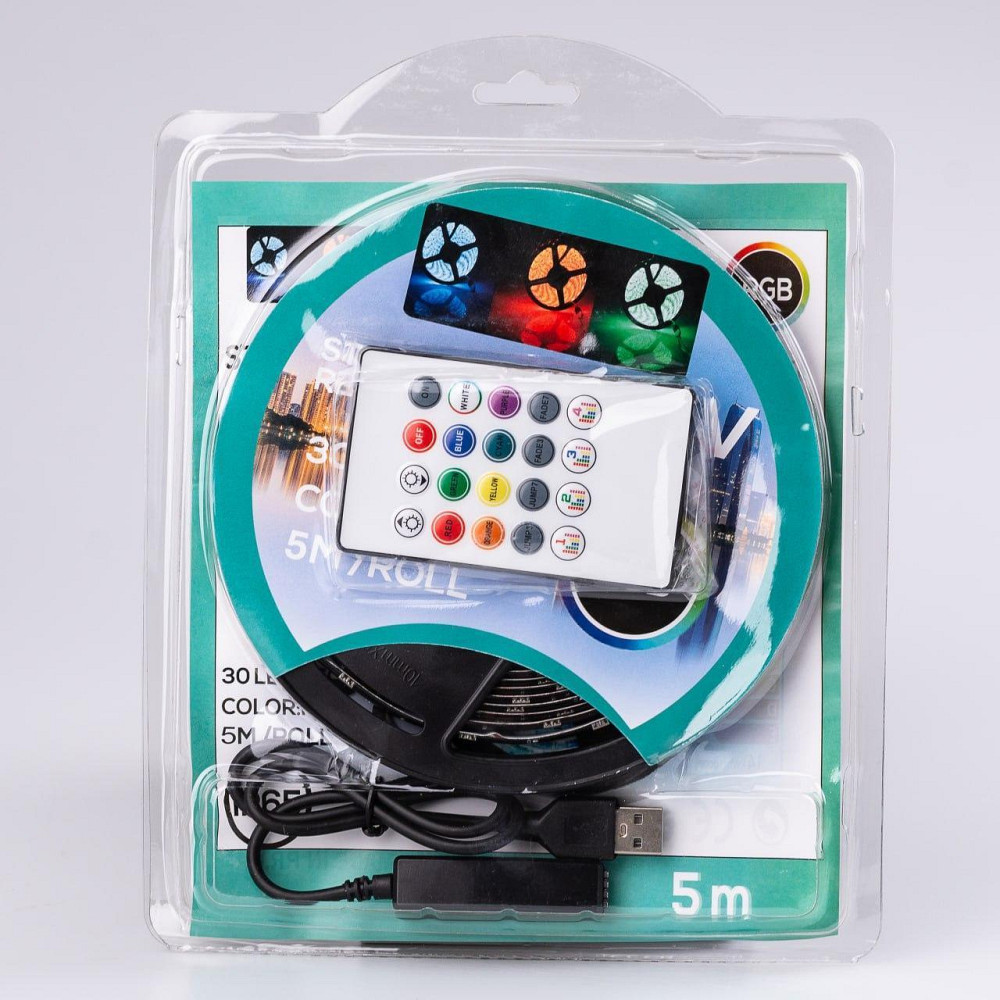 Світлодіодна стрічка з пультом GarlandoPro 5м RGB для кімнати Київ - фото 6