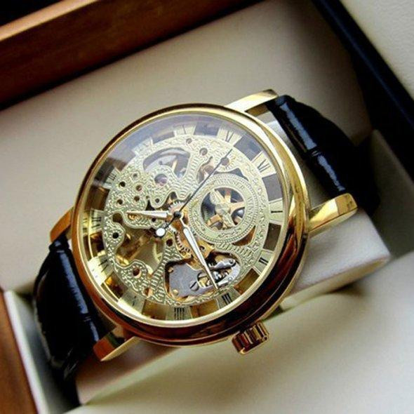 Годинник чоловічий наручний механічний Winner Gold Brown Київ - фото 19