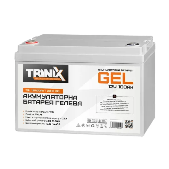 Акумуляторна батарея гелева 12В 100А*год Trinix TGL12V100Ah/20Hr GEL (44-00011) Киев