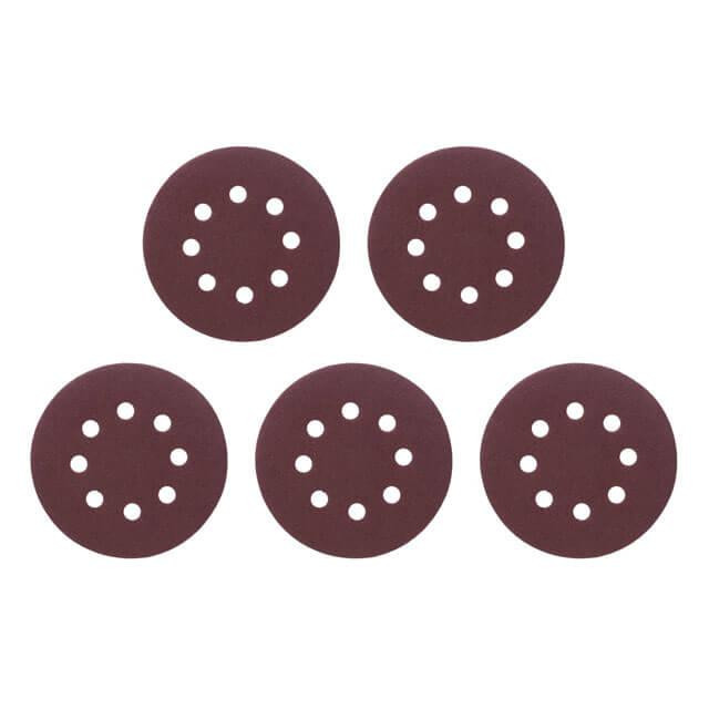 Круг наждачной на липучке с отверстиями 125 мм, бумага класс С, плотность 140 г/м2, К80, 5 ед. INTERTOOL BT-0585 Киев - изображение 1
