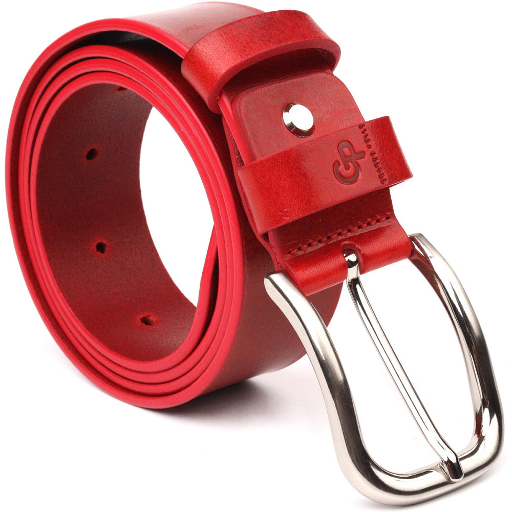 Яскравий жіночий ремінь із натуральної шкіри Червоний (GRANDE PELLE) Київ - фото 1