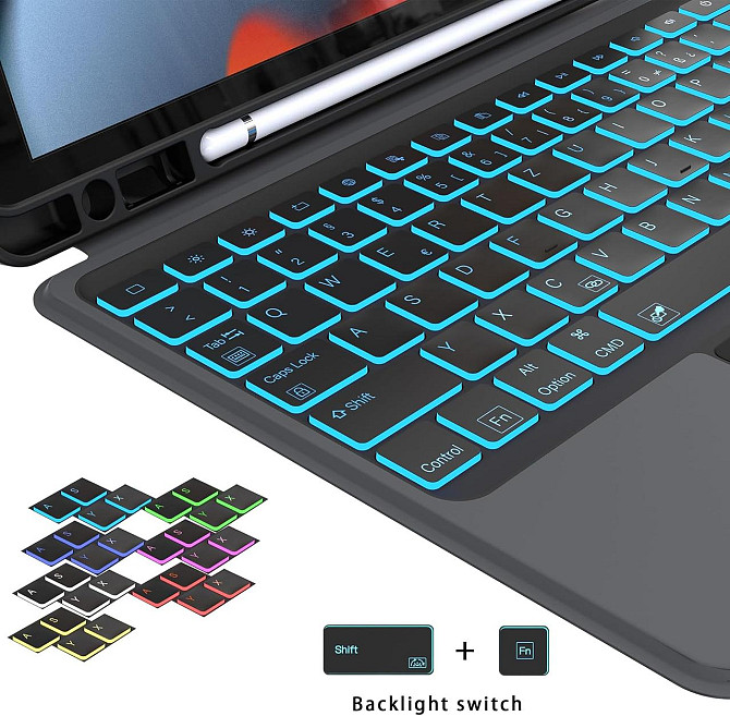 Защитный чехол ROOFEI с Bluetooth клавиатурой для iPad 10.2 (2019/20/21)/pro10.5(2017)/Air 3 10.5 Днепр - изображение 9