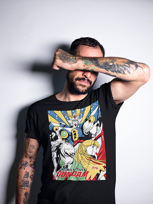 Футболка для хлопчика з аніме принтом Гундам Вінг Джапанесе Аніме оверсайз (зріст від 165 до 180) Чорний AnimeJ0160m Дніпро - фото 3