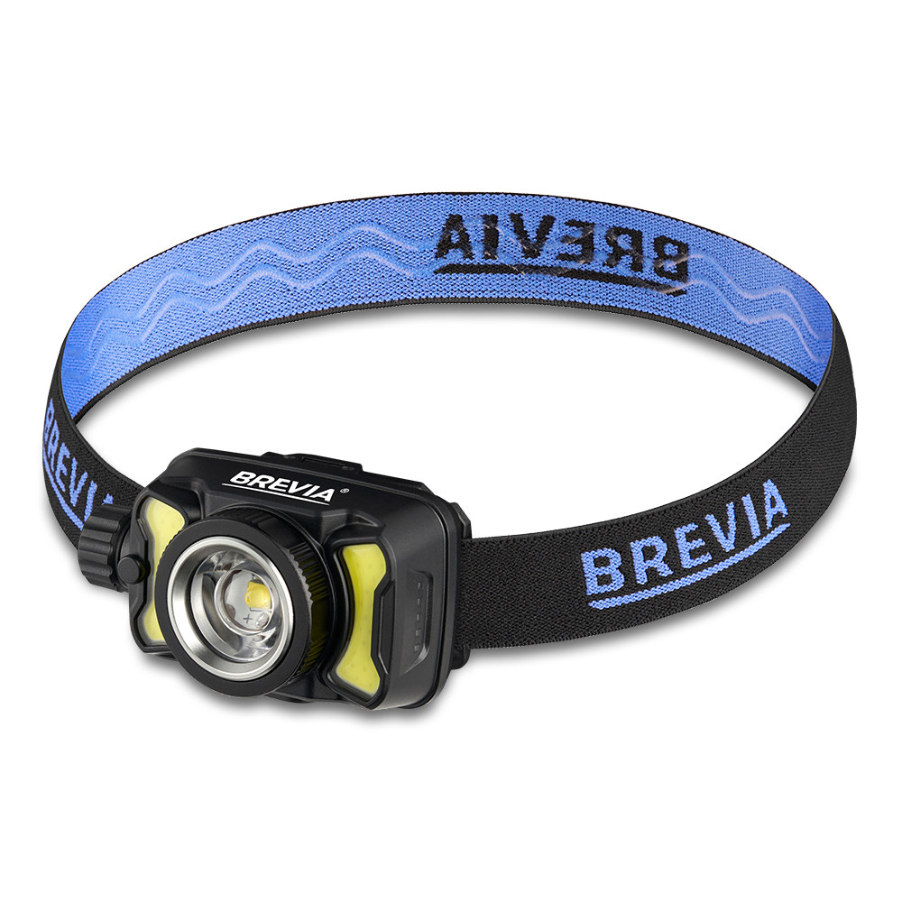 Ліхтар налобний Brevia 600Lm, 3W CREE XPG+COB, 1200mAh/3xAAA, Zoom, з сенсором білий/червоний Львів - фото 1