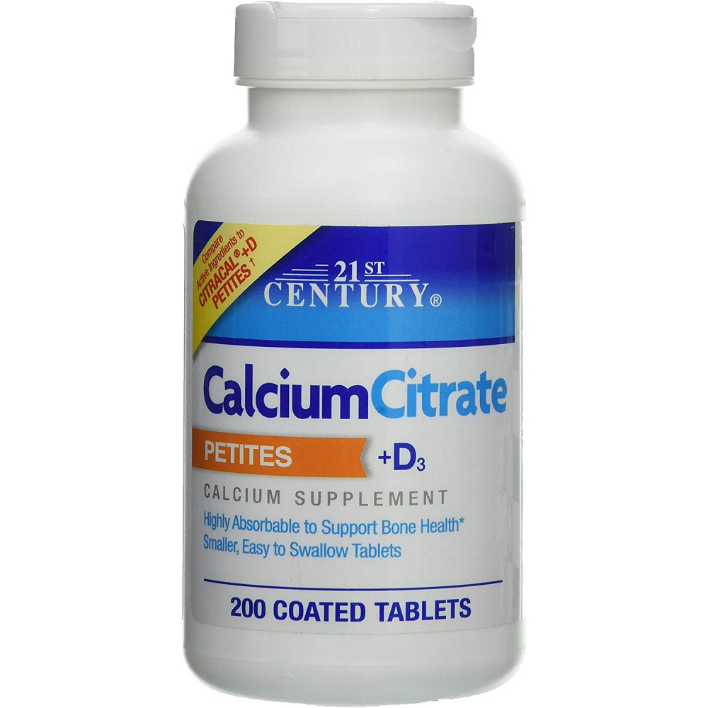 21st Century, цитрат кальцію і вітамін D3 Calcium Citrate Petites + D3, 200 Coated Tablets Луцьк - фото 1
