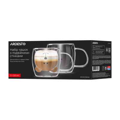 Набір чашок Ardesto Animals BHA 250 мл 2 шт прозорий (AR2625BHA) Вінниця