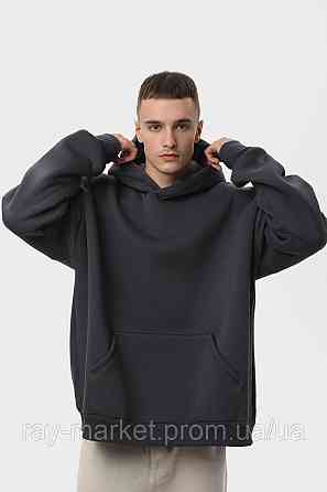 Худі оверсайз чоловіче утеплене RAY OVERSIZE темно-сіре (U0404M-Dark Grey) Київ