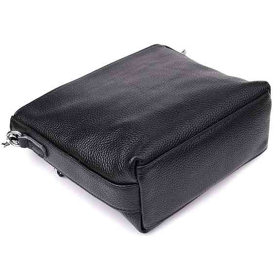 Жіноча сумка на плече з якісної натуральної шкіри Vintage 22914 Чорний Київ