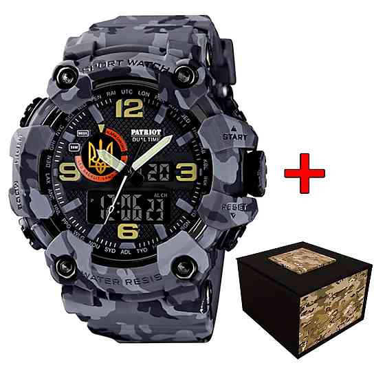 Patriot 002CMGYUAGD Тризуб золото Сірий камуфляж + Коробка. SBR Київ