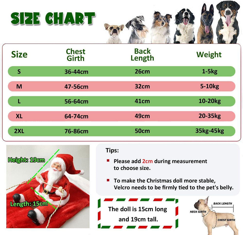 Святковий різдвяний костюм для собак XL (товар вживаний) Луцк - изображение 6