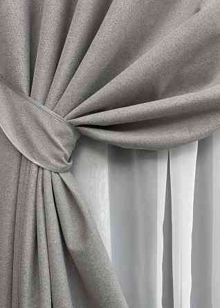 Комплект штор на люверсах VR-Textil Блэкаут двусторонний ASHEN NIGHT № 1848ш Кофейно-серый 150х270 см 2 шт (37-0289) Киев