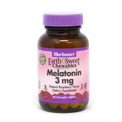 Амінокислота Bluebonnet Nutrition Мелатонін, Melatonin, 3 мг, EarthSweet, Малиновий Смак, 60 ж (BLB0993) Вінниця - фото 1