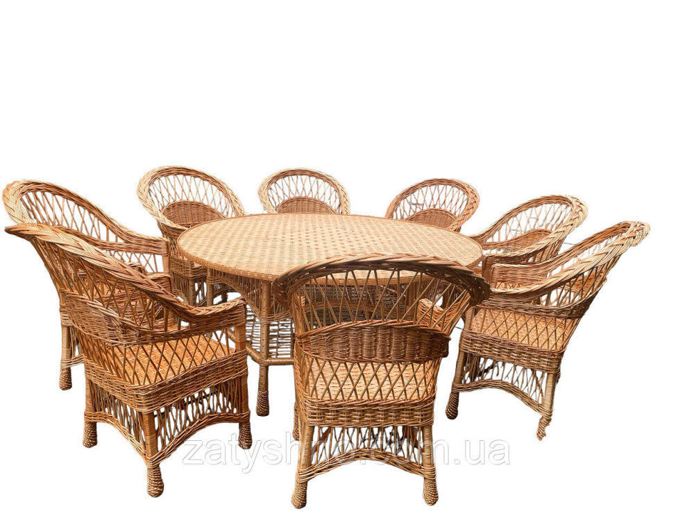 Меблі плетені з великим столом круглим Київ - фото 4