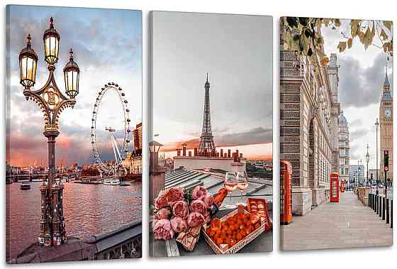 Модульна картина у вітальню/ спальню  Естетика міст    ART-014_3A 100х150 см Київ