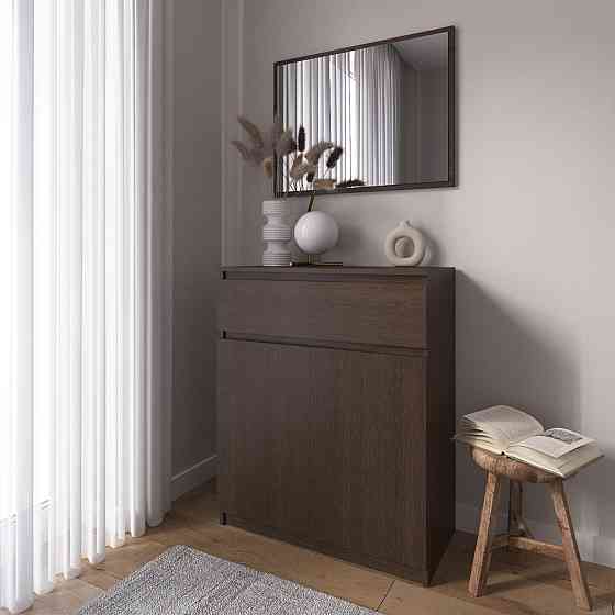 Комод тумба VAYS R-23, з шухлядою та відділенням з полицями, без ручок, ЛДСП, 80×40×98 см - для дому, спальні, передпокою Львів