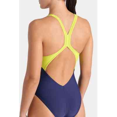 Купальник Arena Breath Swimsuit V Back Lb 008330-760 чорний, жовтий, зелений, синій 36 (3468337422037) Винница