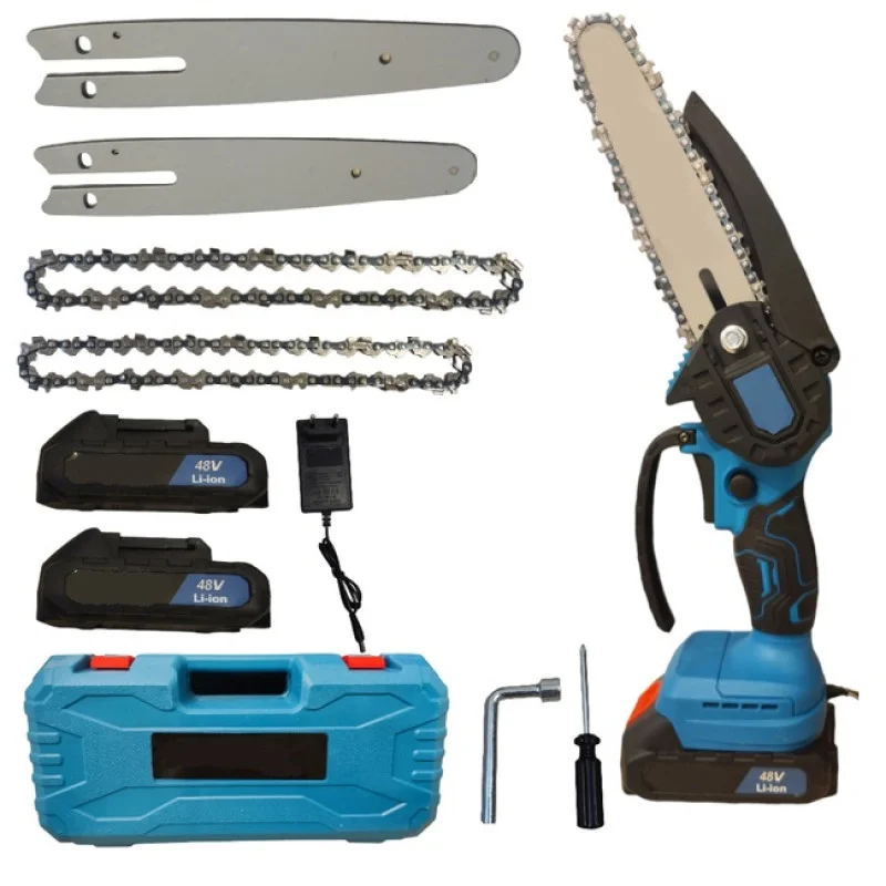 Акумуляторна ланцюгова пила DOMOTEC 6'' і 8'' з 2 шинами, 2 АКБ 48V, кейс, 550Вт Одеса - фото 1