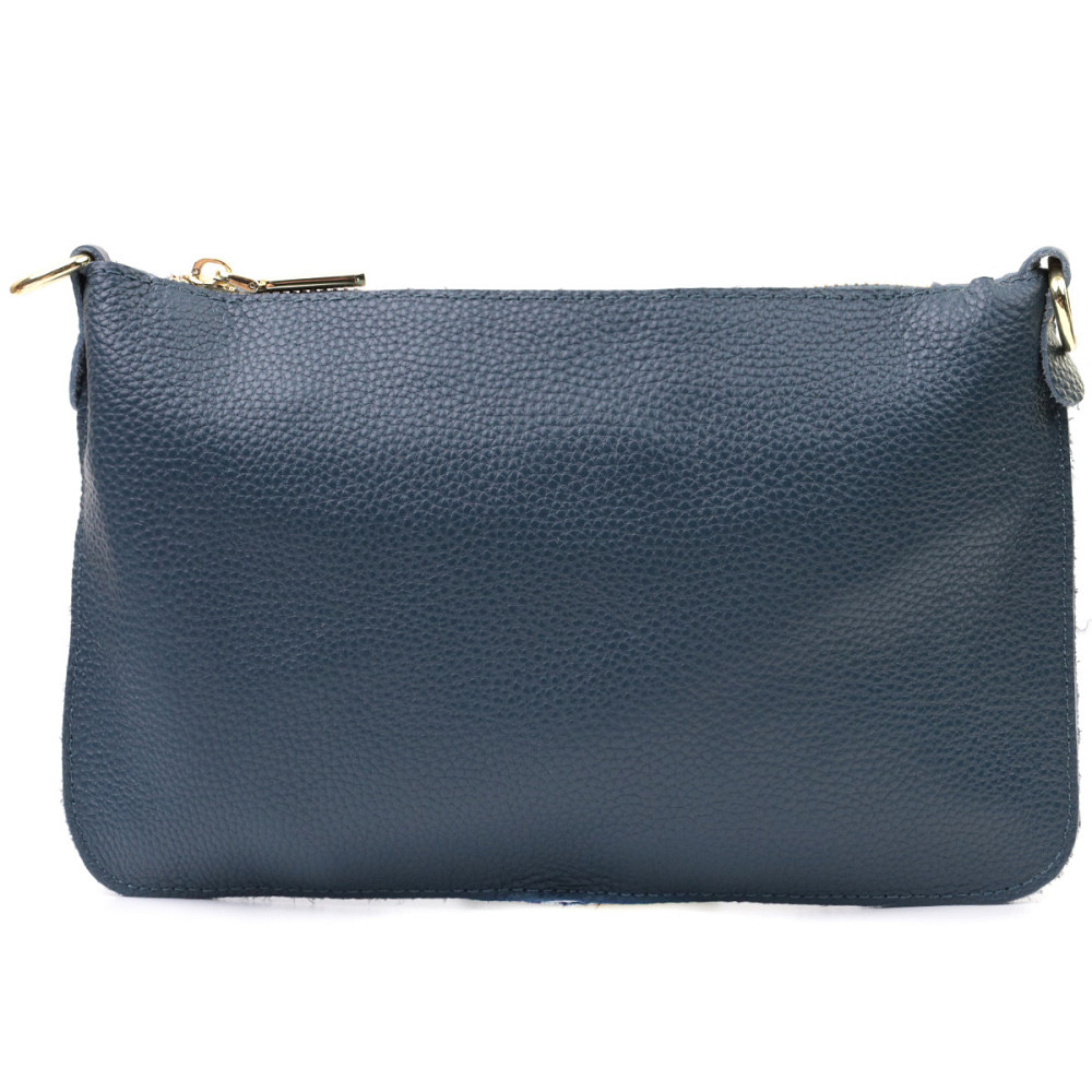 Трендовая женская сумка-клатч с двумя ремнями из натуральной кожи Vintage 22646 Синяя Киев - изображение 6