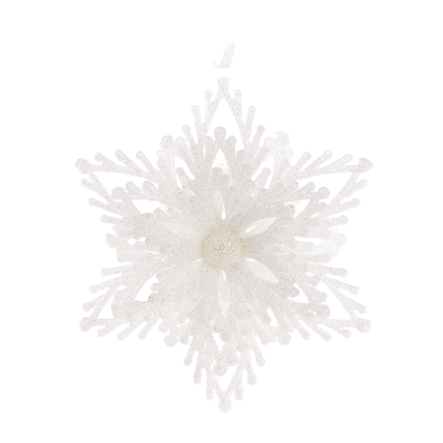 Ялинкова прикраса Сніжинка 12см, колір - білий Житомир