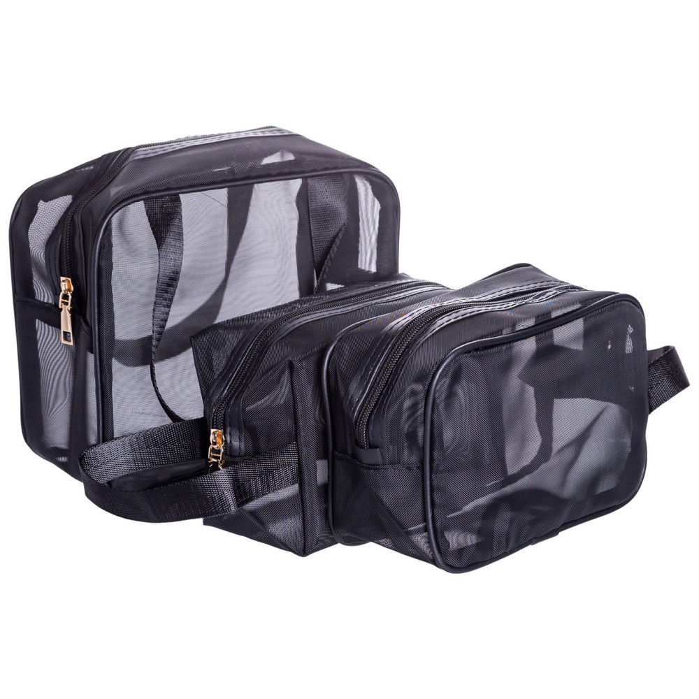 Набір прозорих жіночих косметичок для дому 3 (шт) Чорний HP-16-5K Коломия - фото 1