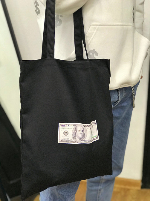 Еко сумка \ ШОПЕР с купюрой 100$. Черновцы - изображение 2