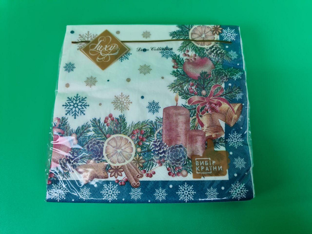 Салфетки бумажнае новогодние(ЗЗхЗЗ, 18шт)