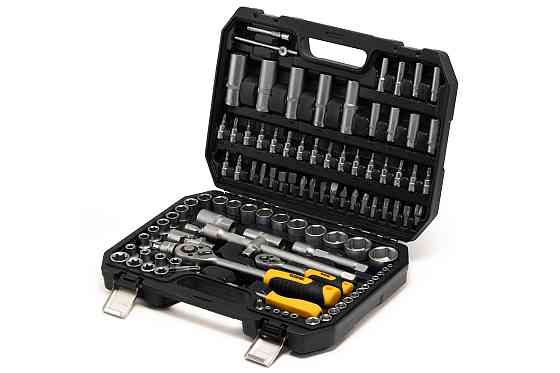 MASTERTOOL Набір інструментів MASTERTOOL ¼"&½" 108 шт 4-14 мм 10-32 мм CrV кейс з металевими за Киев