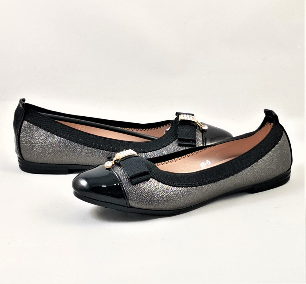Жіночі Балетки Сірі Мокасини Туфлі Лакові (розміри: 38) - 7-5 Дніпро - фото 2