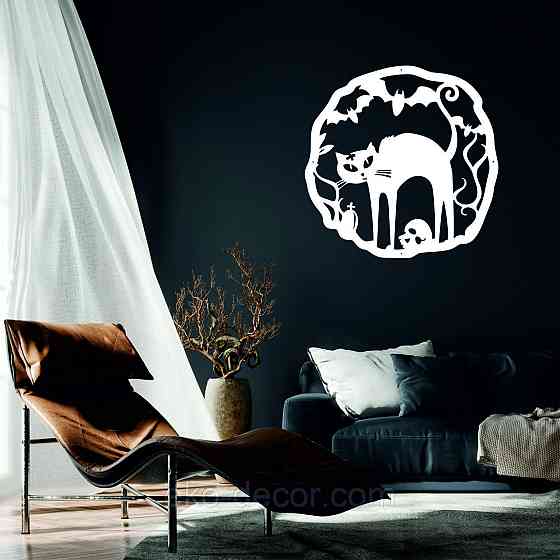 Декоративное настенное 3D Панно «Хэллоуин», Декор на стену с объемом 50*50 см, Белый Киев