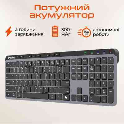 Клавиатура Meetion WK330 Wireless/Bluetooth Black (MT-WK330-A-RUA) Винница