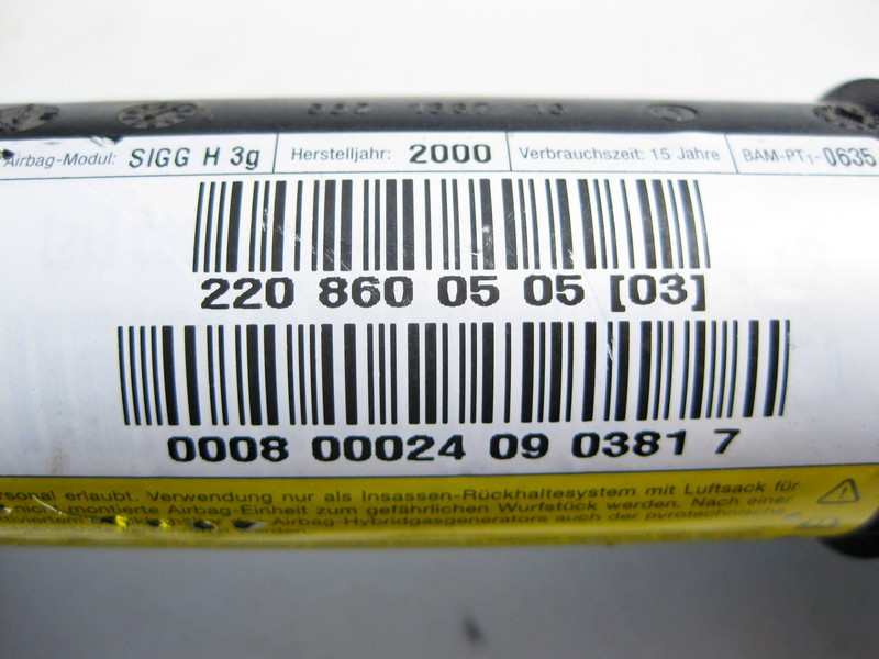 Mercedes-Benz  A2208600505 Стельова ліва подушка безпеки S-Class W220 short Одеса - фото 3