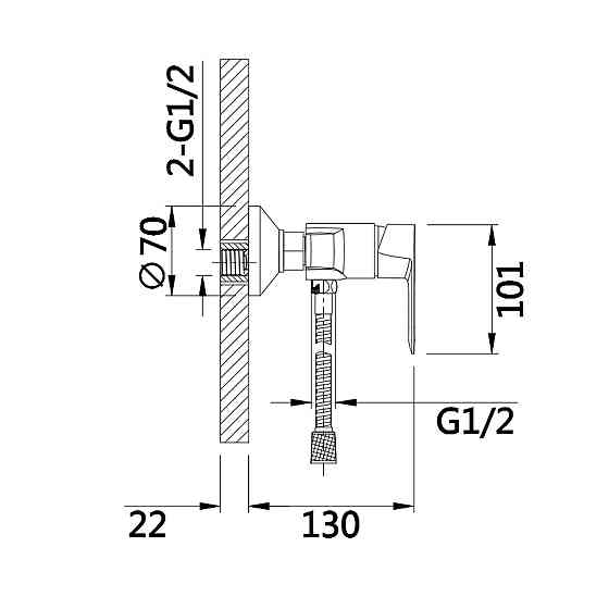 Змішувач для душу Lidz Latwa 010 (з душовим гарнітуром) (k40) LDLAT010CRM45416 Chrome Київ
