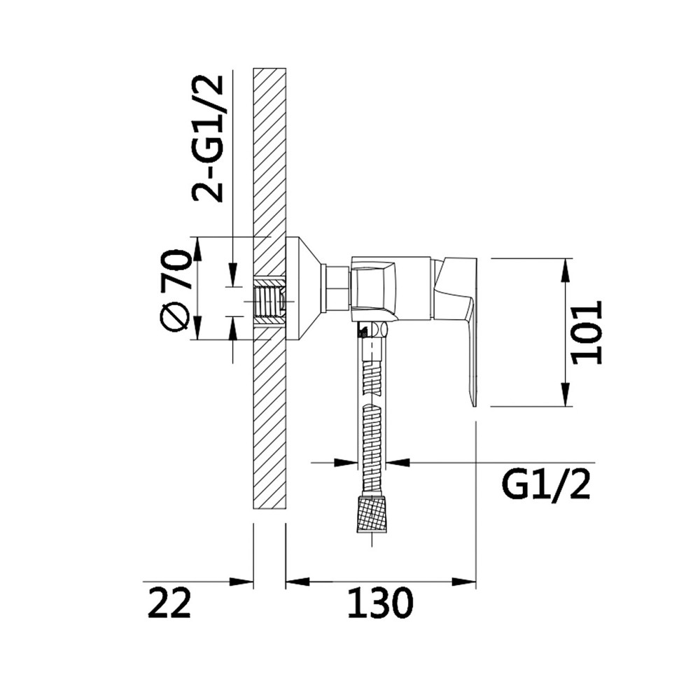 Змішувач для душу Lidz Latwa 010 (з душовим гарнітуром) (k40) LDLAT010CRM45416 Chrome Київ - фото 2