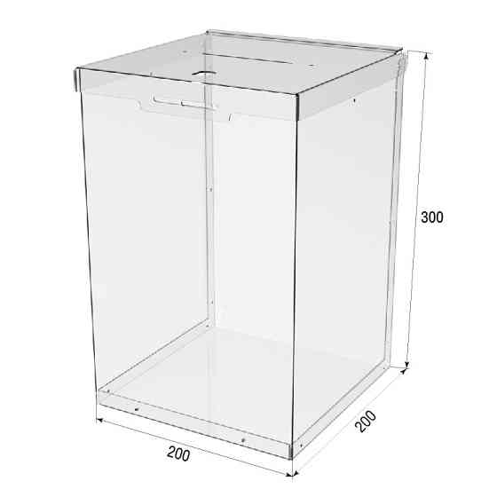 Ящик EKOSTAR с замком для пожертвований и сбора денег 200x200x300. Объем 12 литров Киев