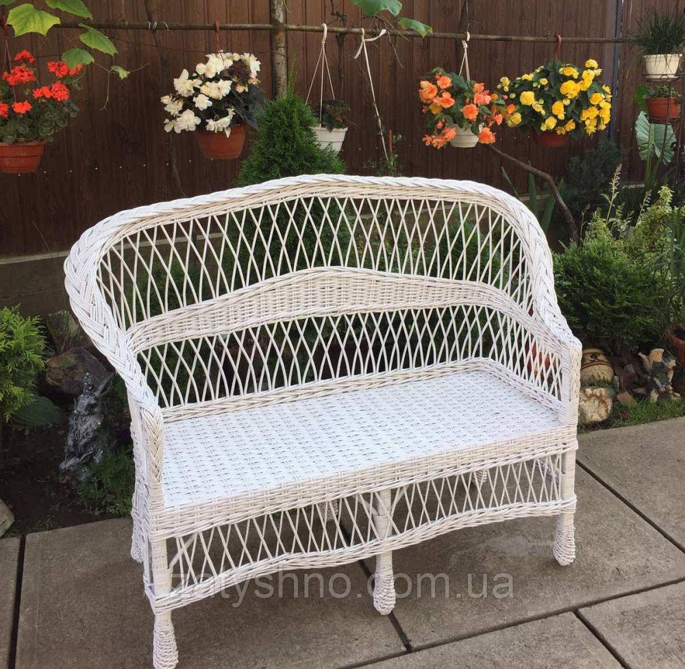 Диван плетений білий з лози Київ - фото 3