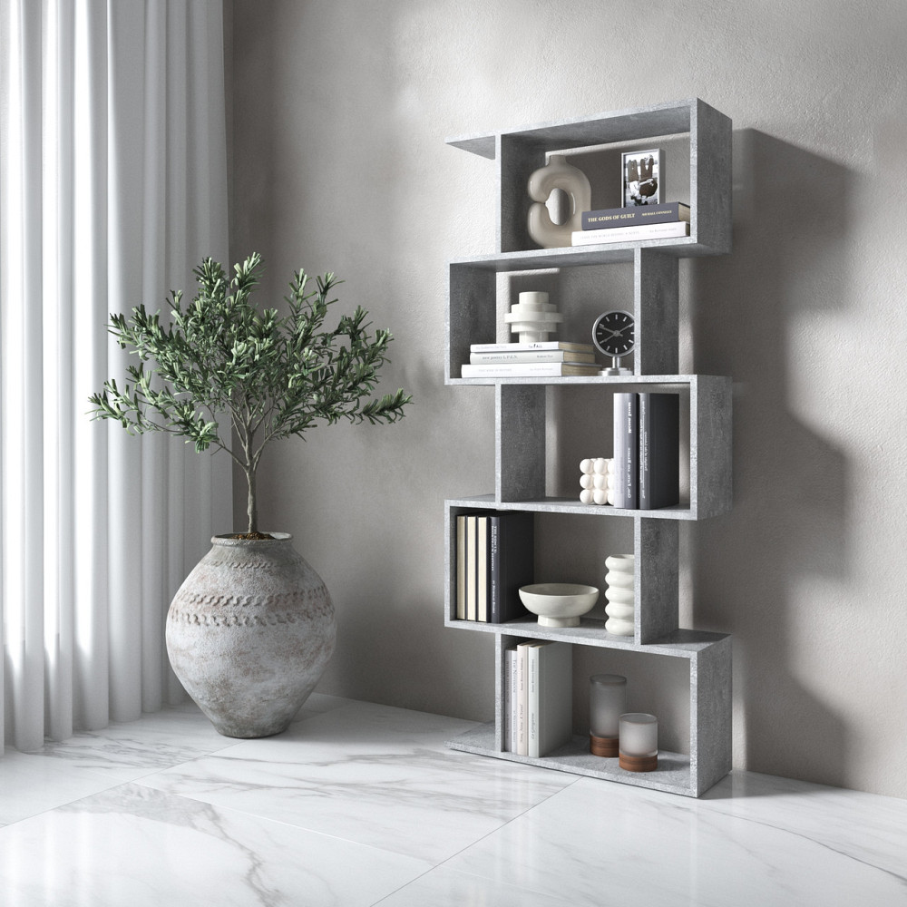 Полиця для книг VAYS M-12, стелаж на 5 полиць, ЛДСП, 70×24×163 см - для дому, вітальні, офісу Львів - фото 3