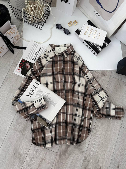 Жіноча тепла повсякденна сорочка вільного крою турецький кашемір Одеса - фото 2