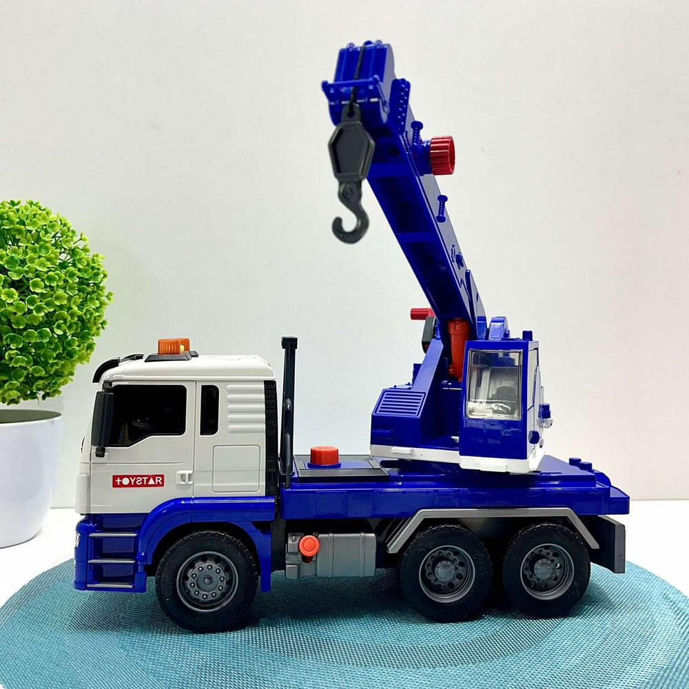Спецтехніка Автокран інерція звуки підсвічування гумові шини рухомі елементи Синій (666-51T) Чернигов - изображение 9