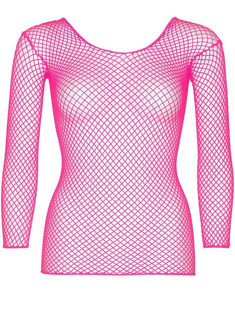 Сітчастий топ Leg Avenue Long Sleeves T-Shirts Neon Pink, One Size Sex Aura Київ - фото 3