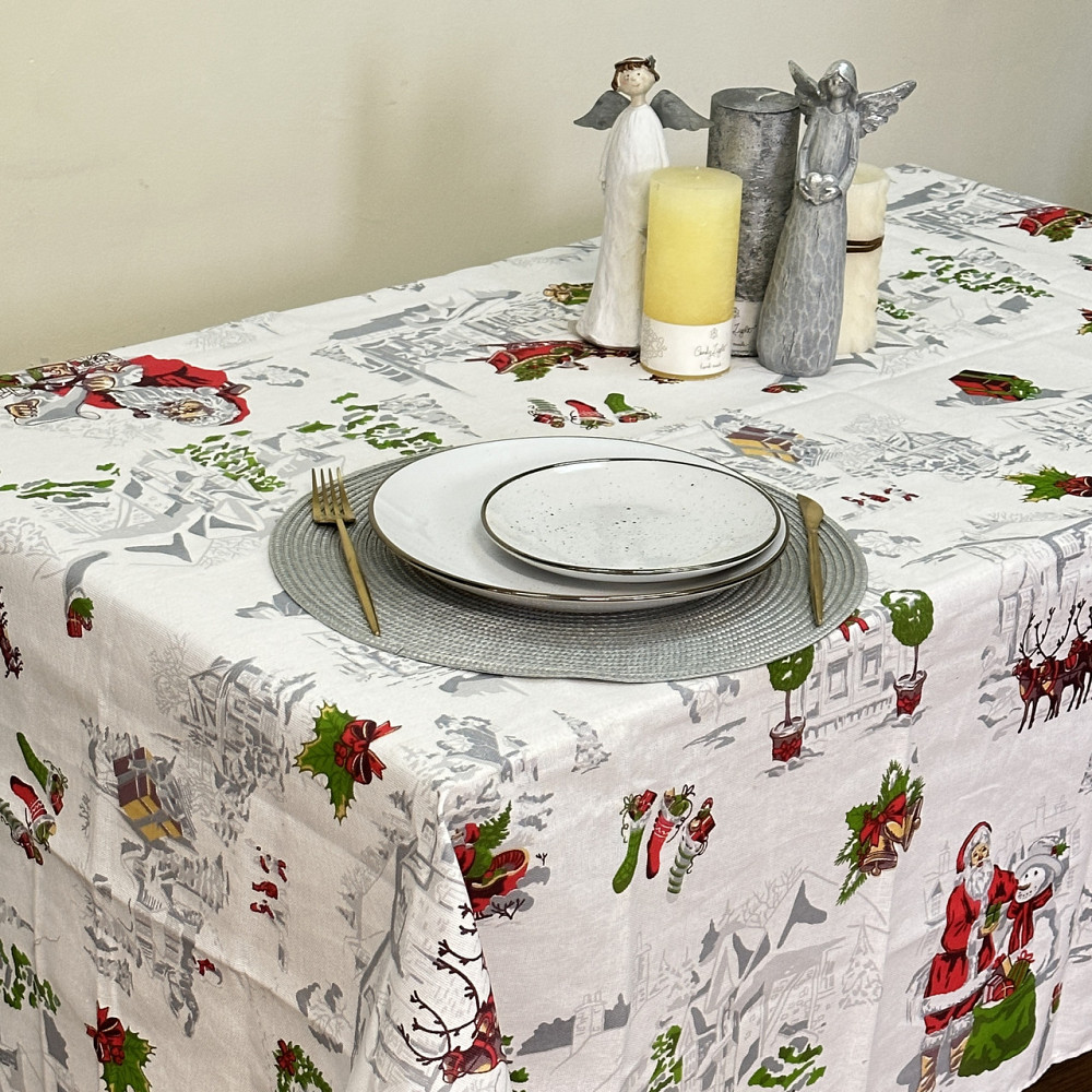 Ecotton Скатертина Ecotton 150х220 см Новорічна Снiжна зима біла Коломыя - изображение 1