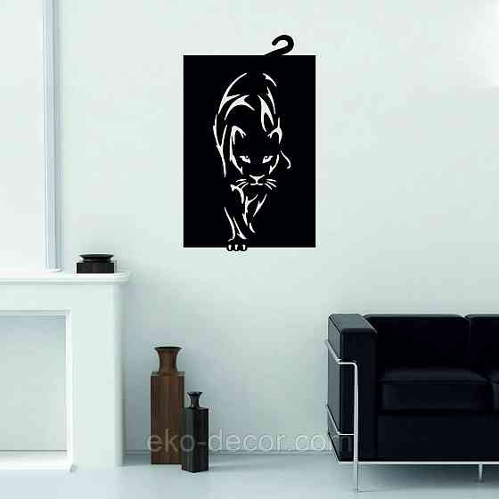 Декоративное настенное Панно «Пантера», Декор на стену 70*42 см, Черный Киев