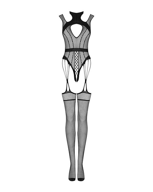 (SALE) Ажурный бодистокинг с отверстиями Obsessive Bodystocking G327 black S/M/L, черный, комбинезон, с дос Sex Aura Киев - изображение 6