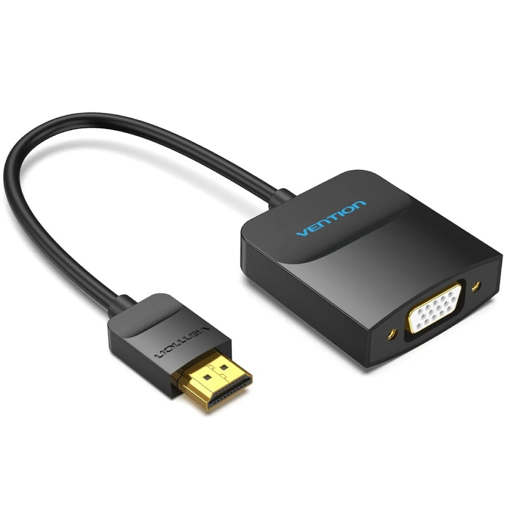 Перехідник HDMI M -> VGA F, 1080P 60Hz, кабель 0,15м, Vention чорний Вінниця - фото 1