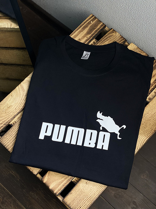 Чорна футболка з принтом "PUMBA" Чернівці - фото 1