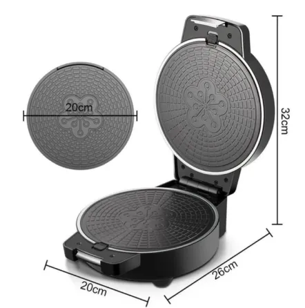 Електрична вафельниця R.565, 1000 Вт, антипригарне покриття, конус для трубочок, кругла вафля Одеса