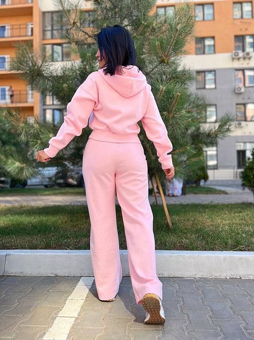 Женский костюм Joy One 80073 укороченное худи на молнии с капюшоном и брюки ровные от бедра, розовый, XL Киев - изображение 11