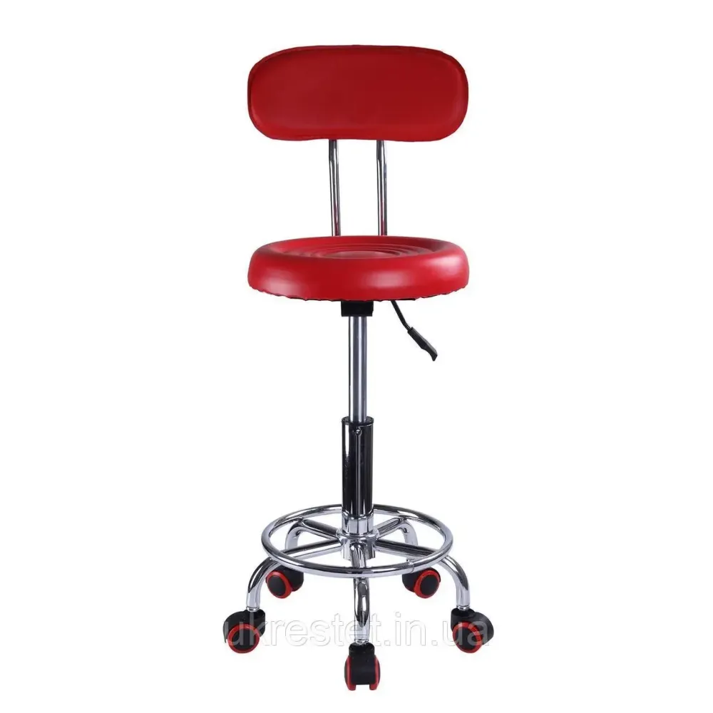 Стул косметолога со спинко.  Білий Червоний Київ - фото 2